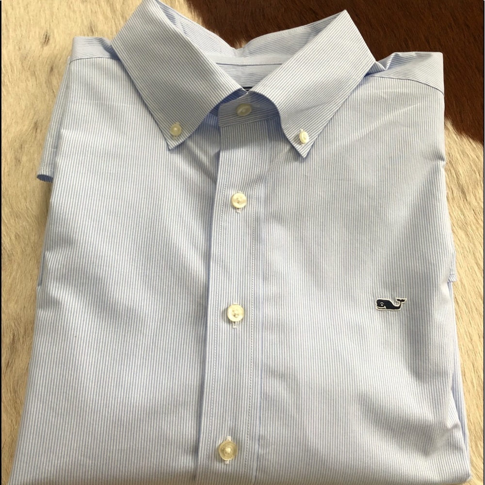 Light Blue Thin Striped Casual Button Down Shirt